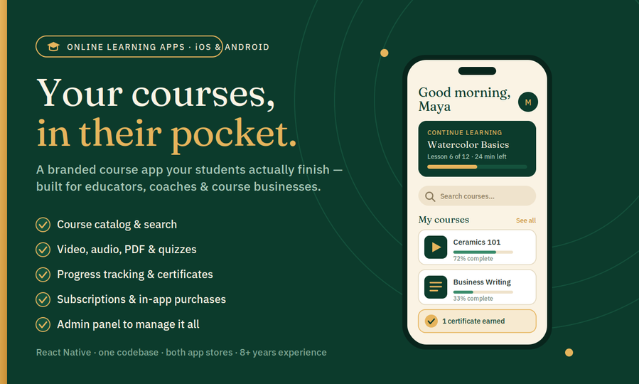 Your courses, in their pocket.