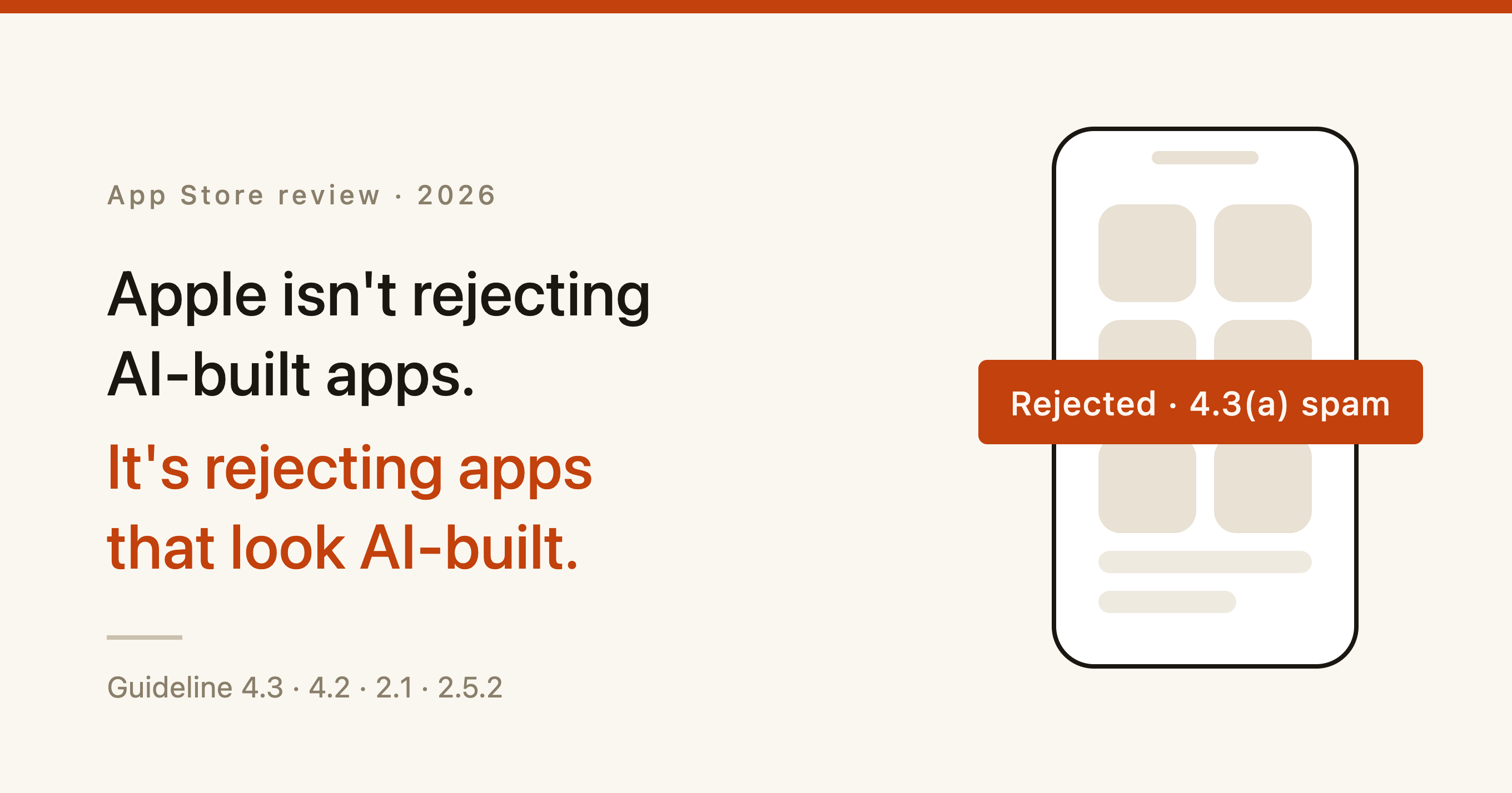 Apple isn't rejecting AI-built apps. It's rejecting apps that look AI-built.