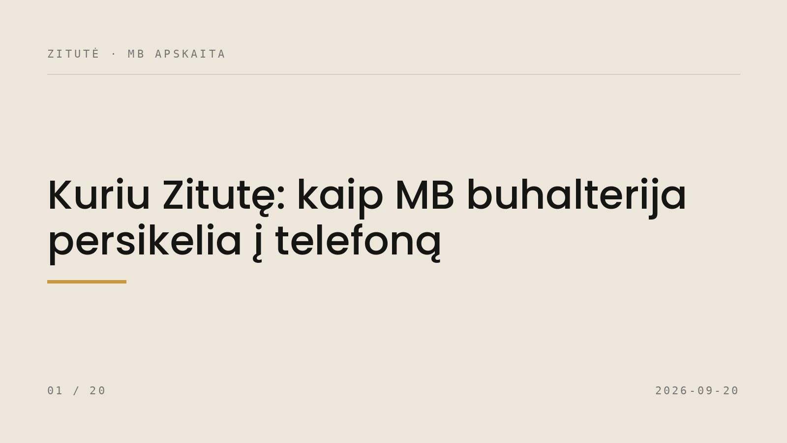 Kuriu Zitutę: kaip MB buhalterija persikelia į telefoną