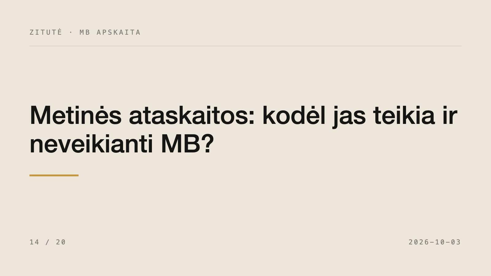 Metinės ataskaitos: kodėl jas teikia ir neveikianti MB?