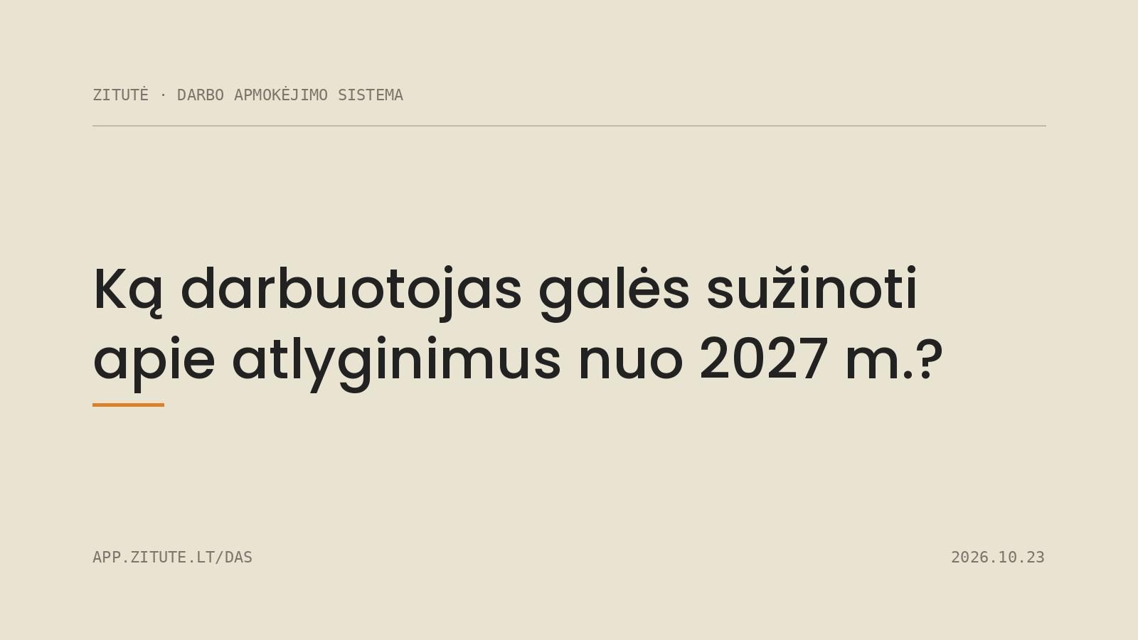 Ką darbuotojas galės sužinoti apie atlyginimus nuo 2027 m.?