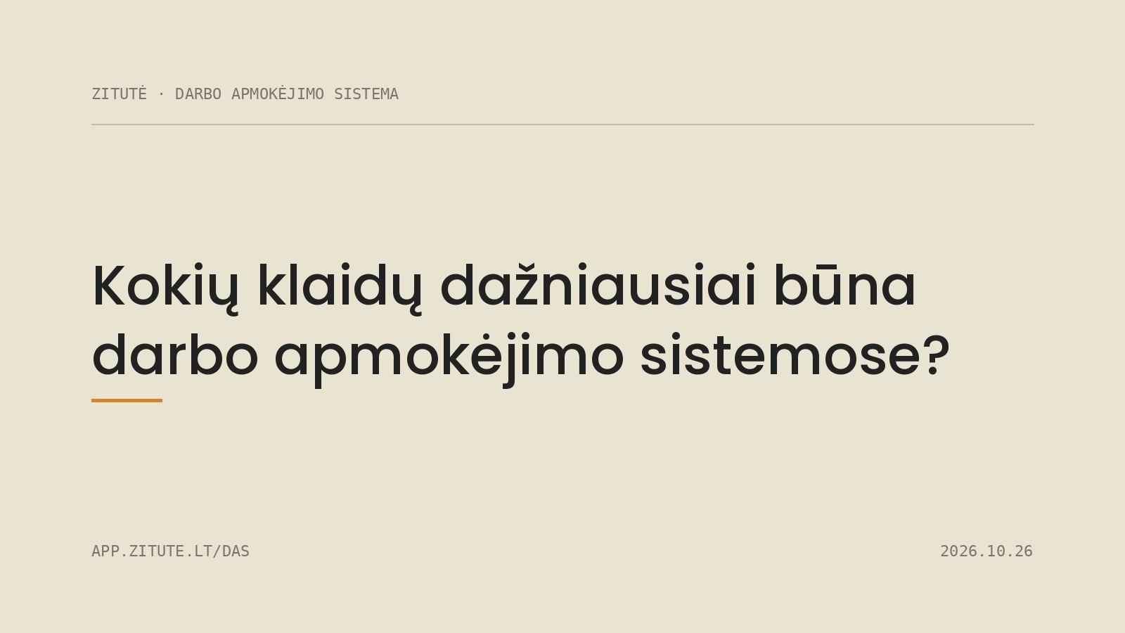 Kokių klaidų dažniausiai būna darbo apmokėjimo sistemose?