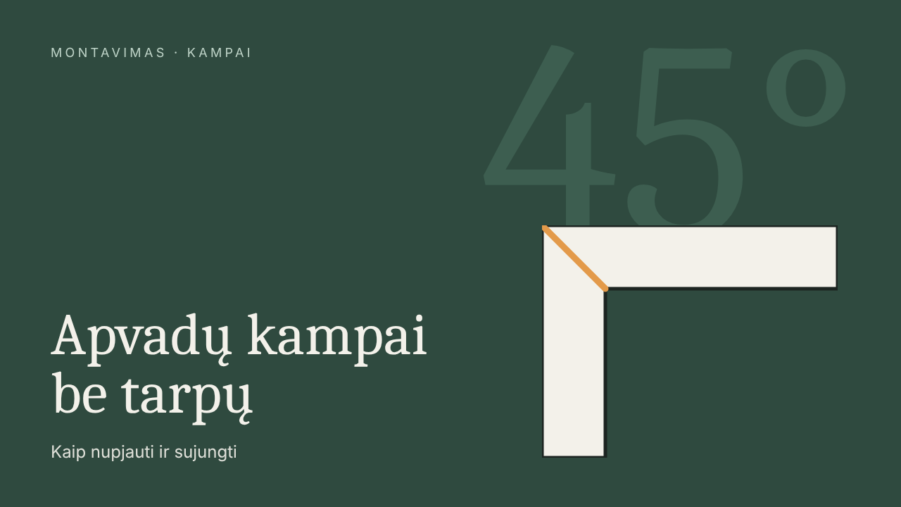 Lubų apvadų kampai: kaip nupjauti ir sujungti be tarpų