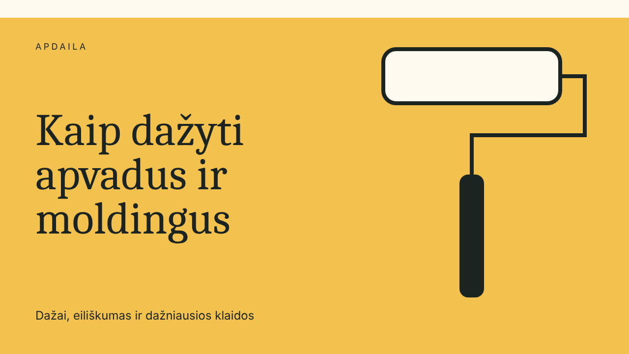Kaip dažyti lubų apvadus ir moldingus: eiliškumas ir klaidos