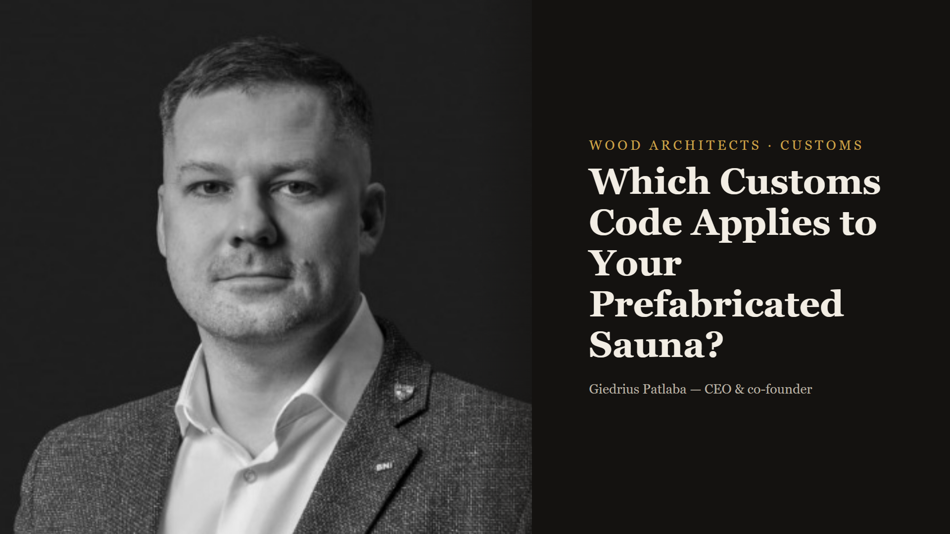 Which Customs Code Applies to Your Prefabricated Sauna?